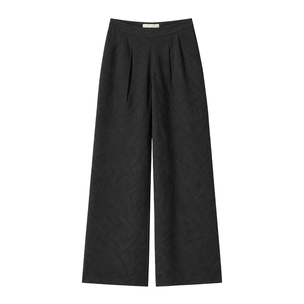 Giorgio Armani Le Collezioni Pleated Wide Leg Pants Size 4 38 Black Silk Blend 1