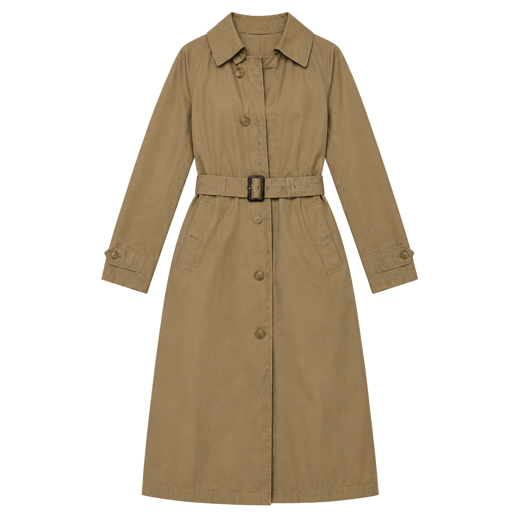 Paul Stuart Trench Coat Size S Tan Cotton Belted Rain Jacket 1