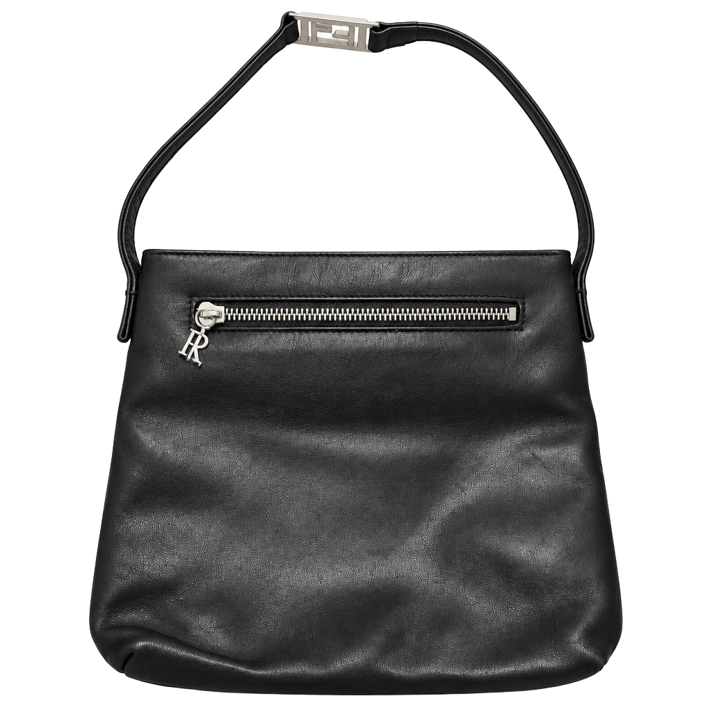 Ralph Lauren Leather Crossbody Bag Black Silver Hardware 1