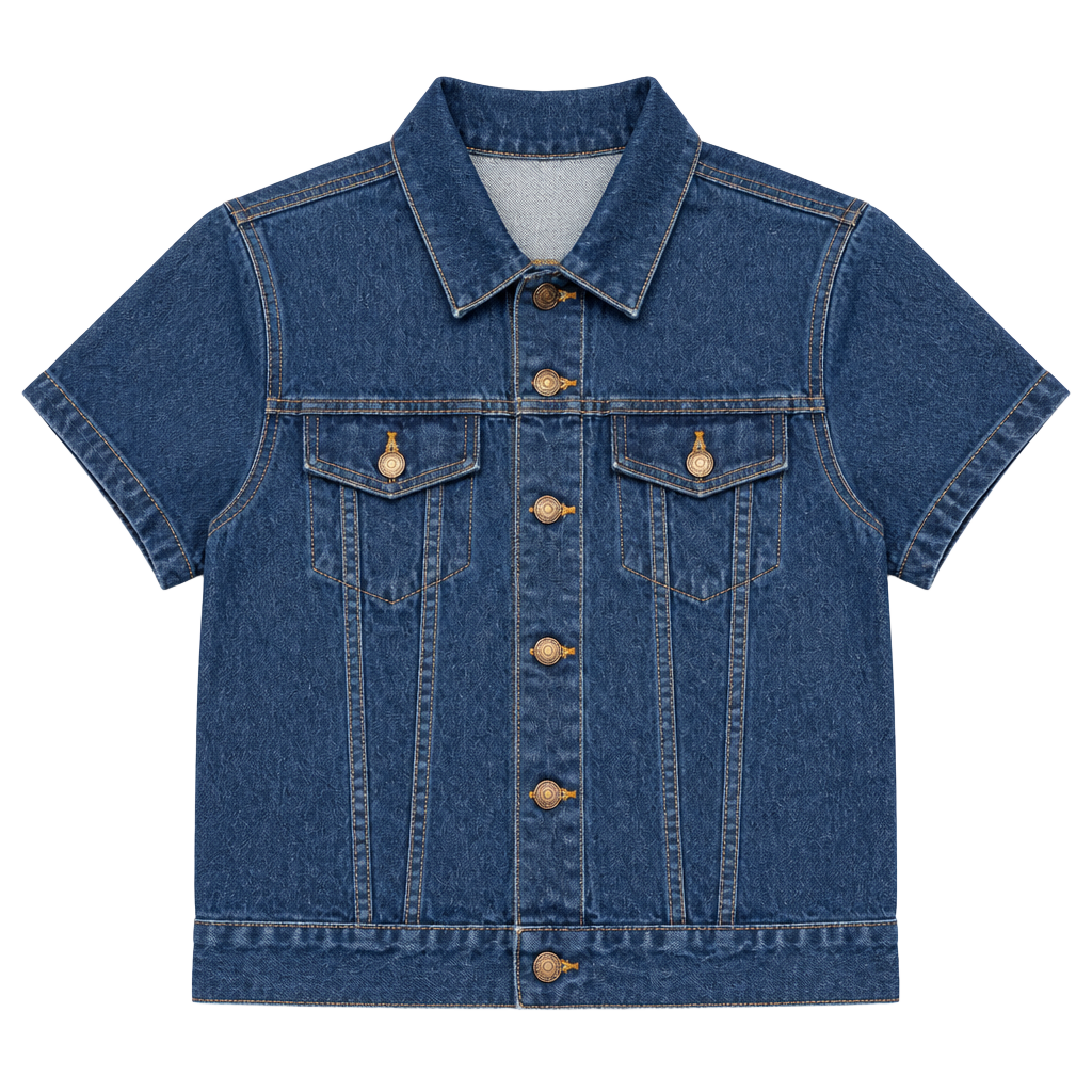 Vintage 90s Levi's Short Sleeve Denim Jacket Made in USA Blue Size Large 1