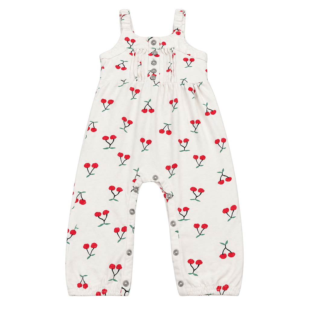 Jessica Simpson Cherry Print Jumpsuit Size 18M White 1