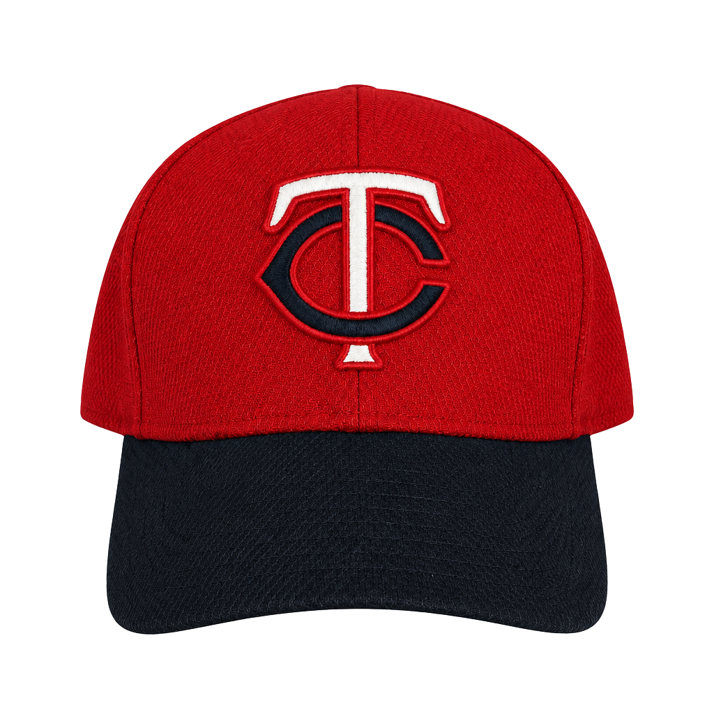 New Era Minnesota Twins 59FIFTY Size 7 1/4 Red Navy Fitted Hat 1