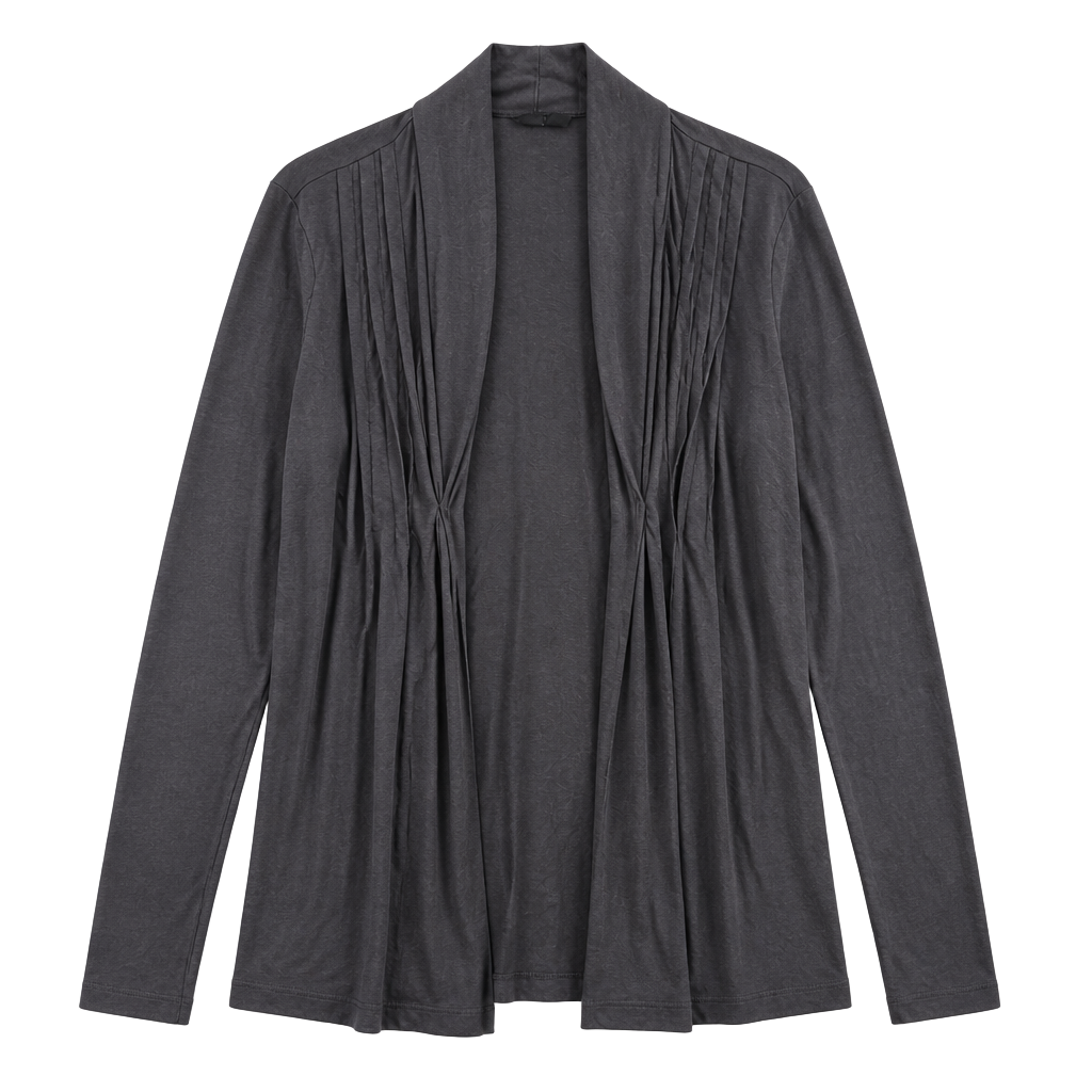 Croft & Barrow Open Front Cardigan Size S Black Long Sleeve Pleated 1