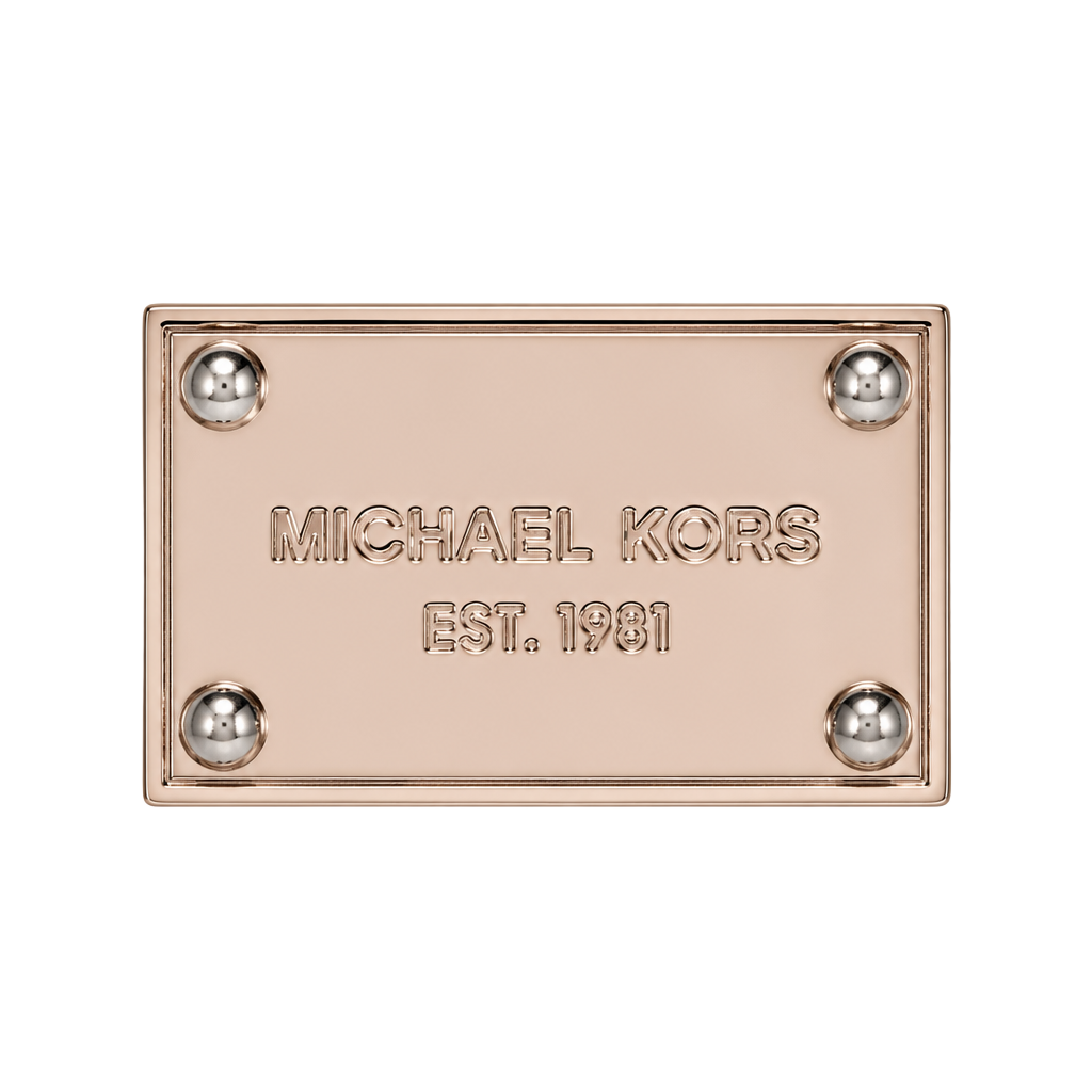 Michael Kors Metallic Logo Wristlet Clutch Rose Gold 1