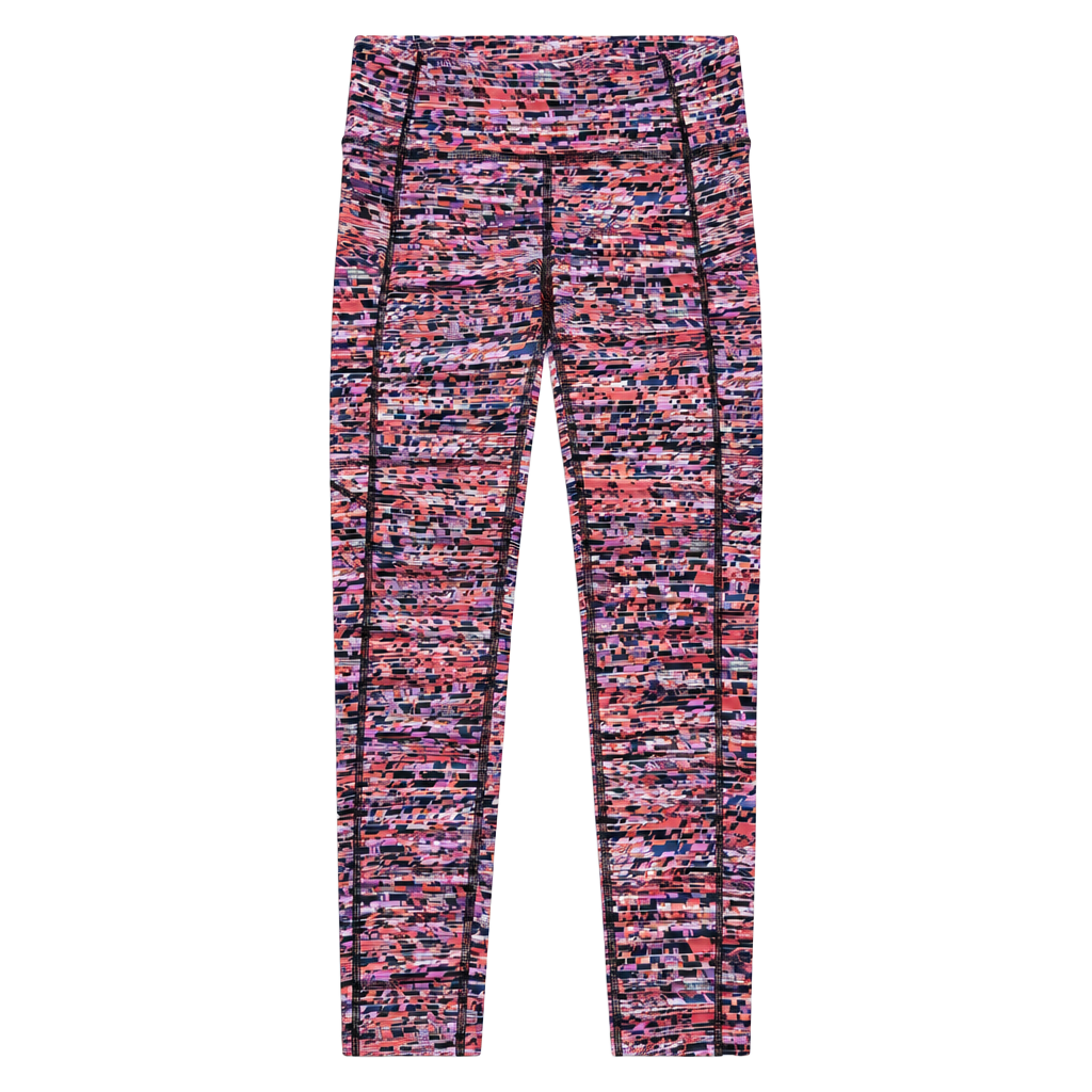 Lululemon Fast and Free Tight II Flash Pleat Orange Multi 1