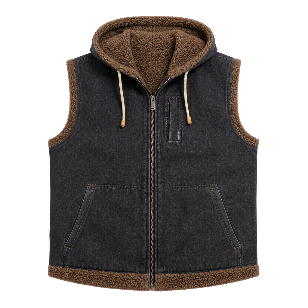 Carhartt style distressed hooded vest XL 1