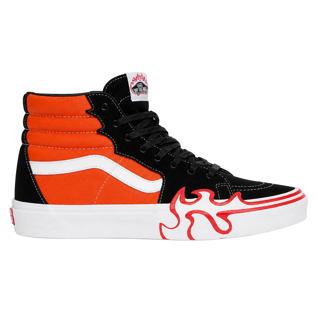 Vans Sk8-Hi Flame Burnt Ochre High Top Sneakers Black Orange Sz 11.5 1