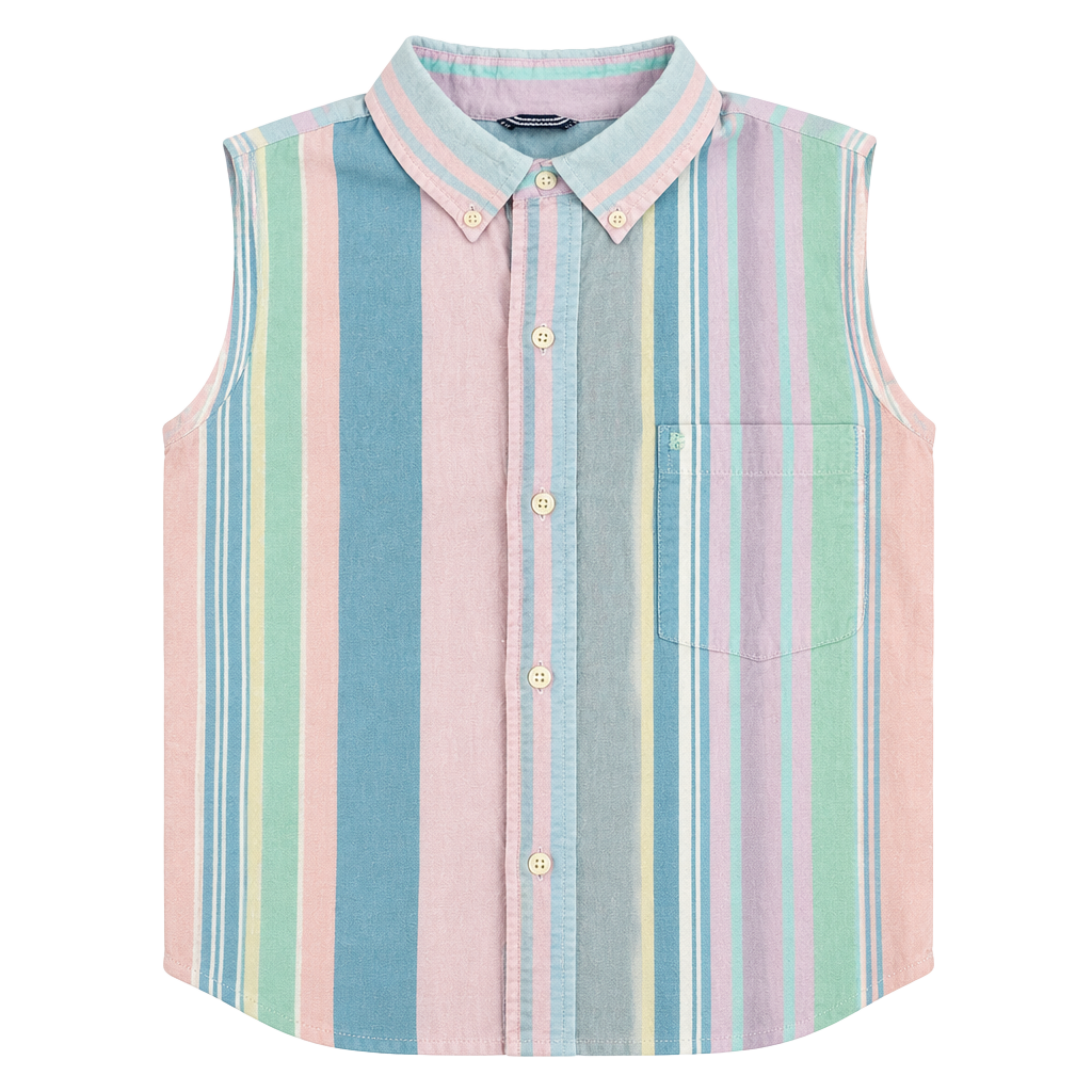 IZOD, Saltwater Relaxed Fit Button Down, Pastel Stripes, Coastal, 90s, Men’s L 1