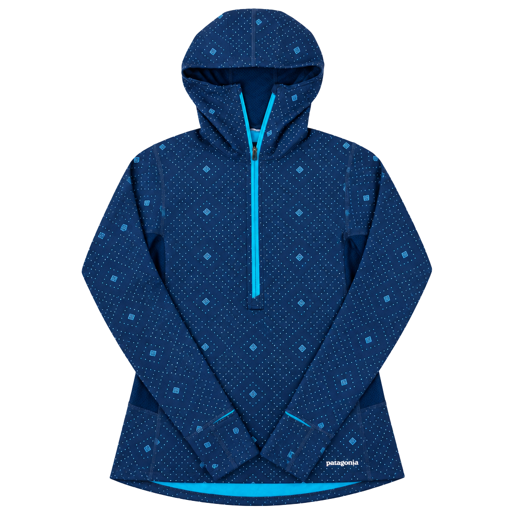 Patagonia,Capilene Thermal Weight Hoody, Blue, Geometric Print, Thumbholes, S 1