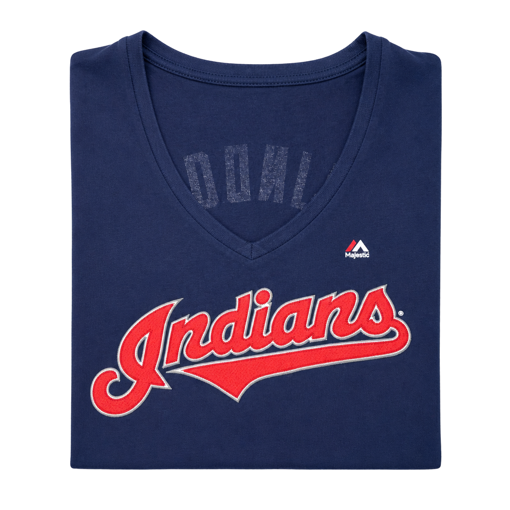 Majestic Cleveland Indians V-Neck T-Shirt 1