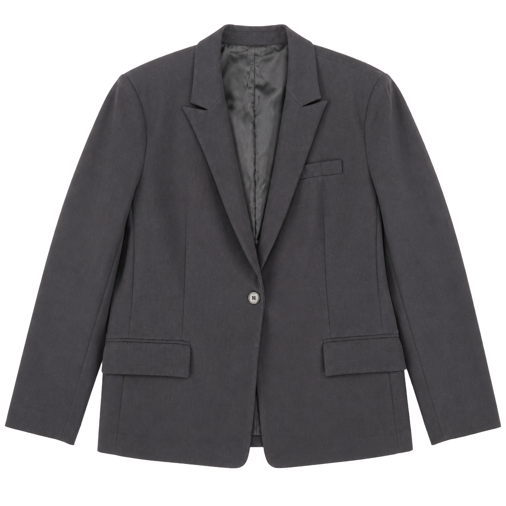 Roz & Ali Black Notched Lapel Single Button Office Blazer Size 18 1