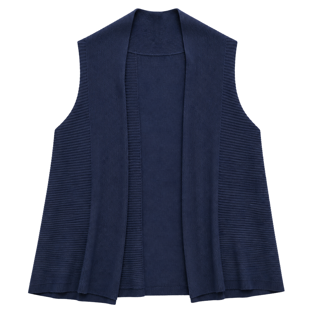 89th + Madison Navy Blue Ribbed Knit Open Front Cardigan Plus Size 3X 1