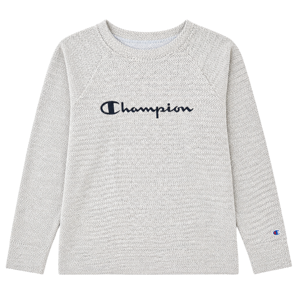 Champion Authentic Athleticwear Gray Herringbone Crewneck Sweatshirt Medium 1