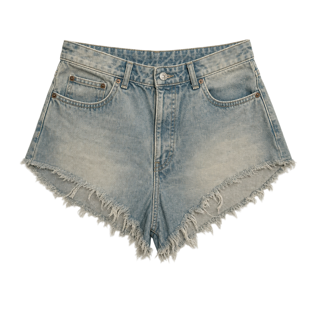 Zara Women's Light Wash Denim Cut-Off Shorts with Frayed Hem 1