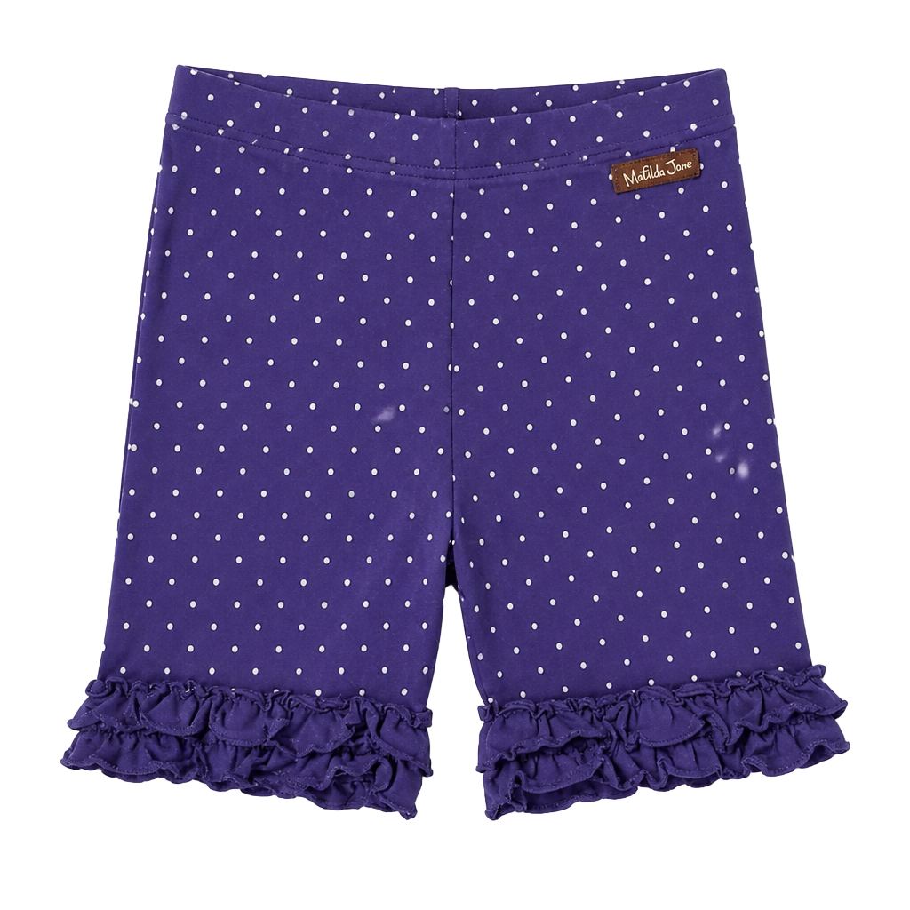Matilda Jane Girls Blue Polka Dot Ruffle Shorties Size 10 1