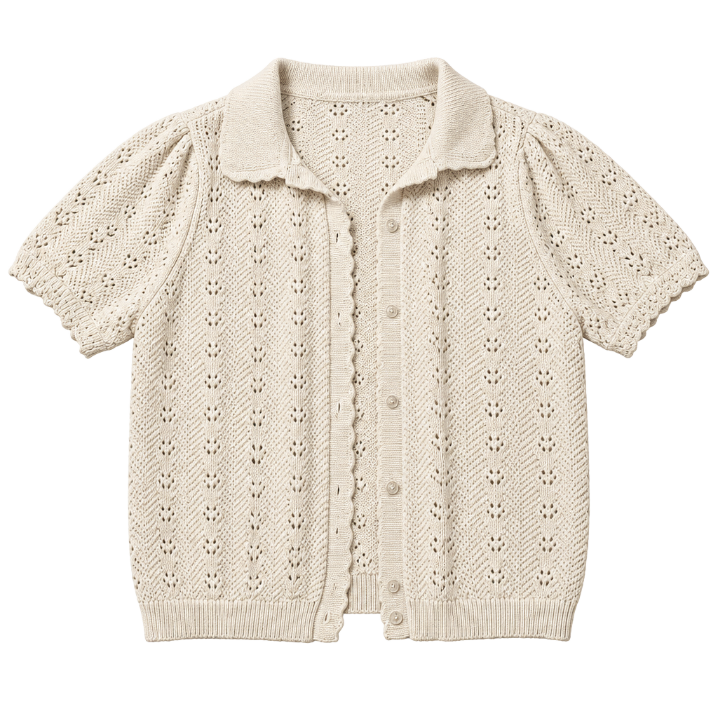 Free Assembly Women’s Pointelle Collared Cardigan Sweater Size Large 1