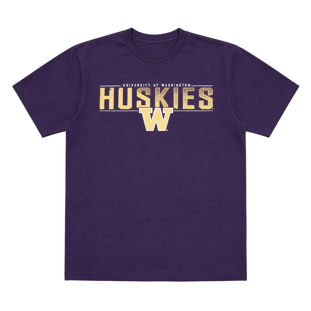 University of Washington Huskies Purple Short Sleeve Graphic T-Shirt 1