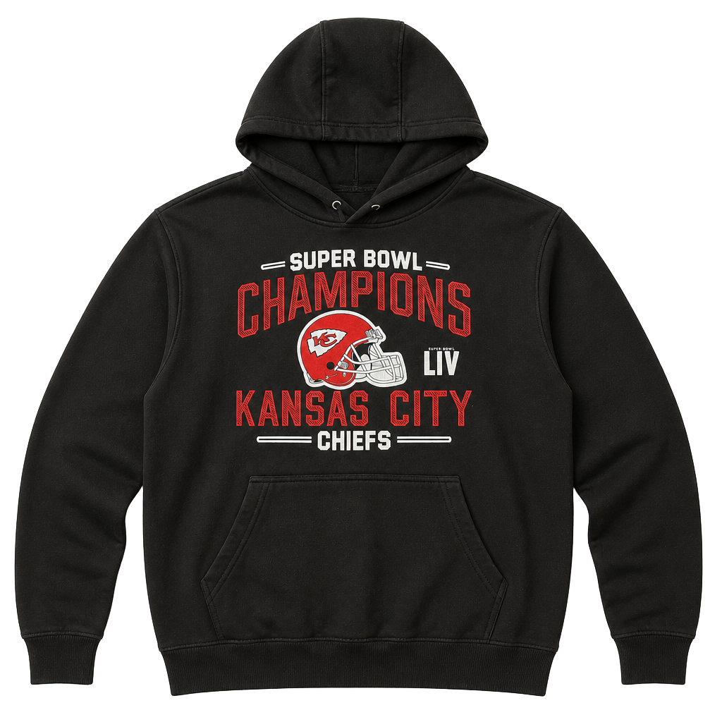 NFL Team Apparel Kansas City Chiefs Super Bowl LIV Champions Hoodie Men's M 1