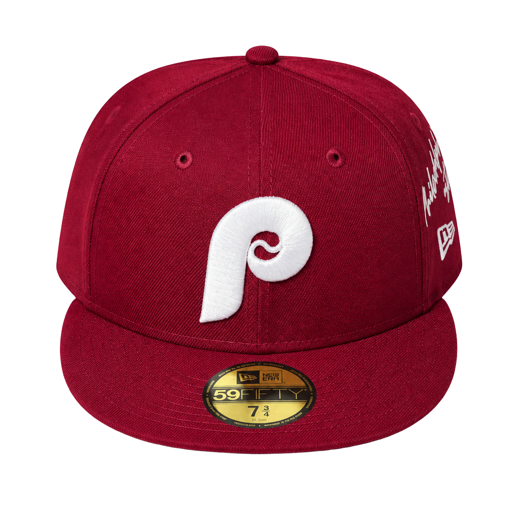 New Era Philadelphia Phillies 59FIFTY Size 7 3/4 Fitted Hat Maroon 1