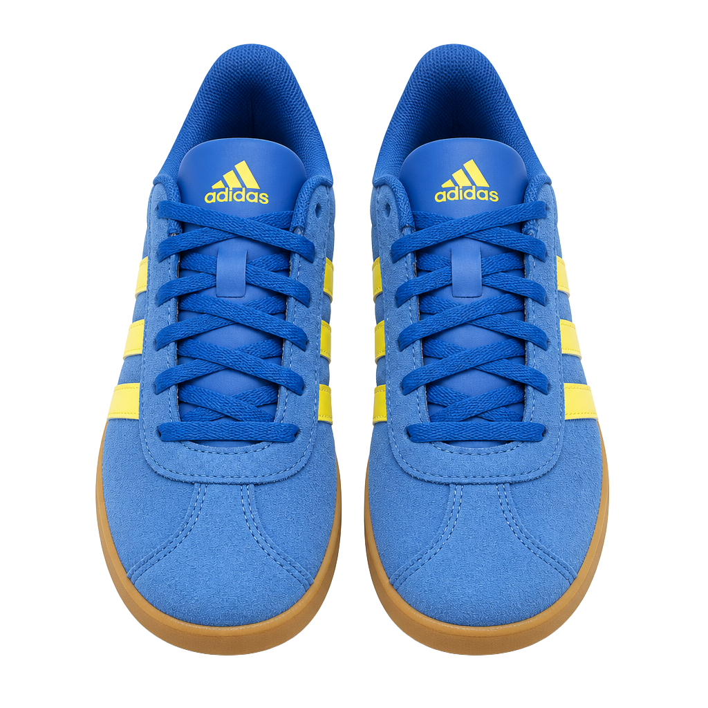 Adidas VL Court 3.0 K Kids Shoes Bright Royal/Pulse Lime/Gum Size 3 1