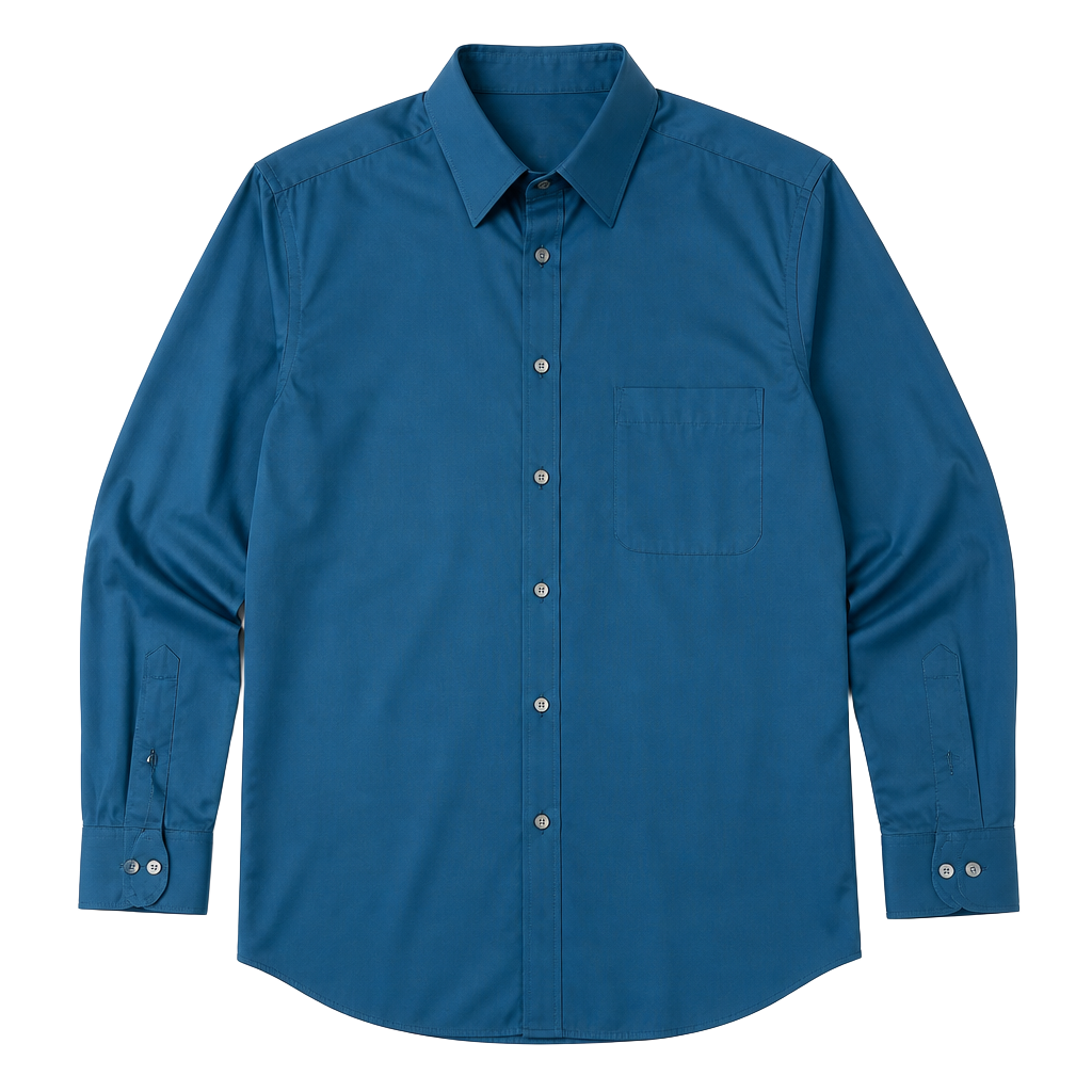 Van Heusen Men's Fitted Long Sleeve Button Up Dress Shirt Teal Blue Size 16 1