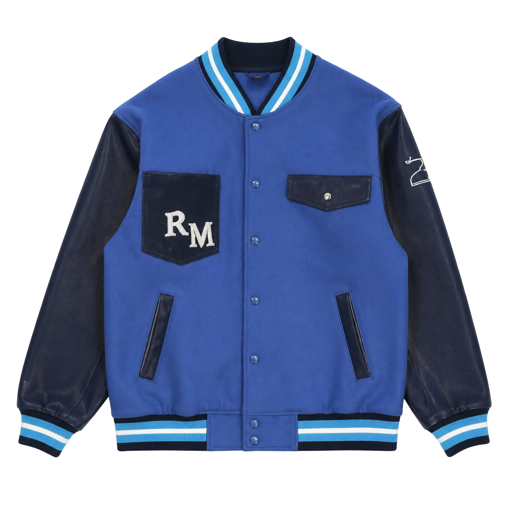 RM Varsity Denim Jacket Blue and Black 1