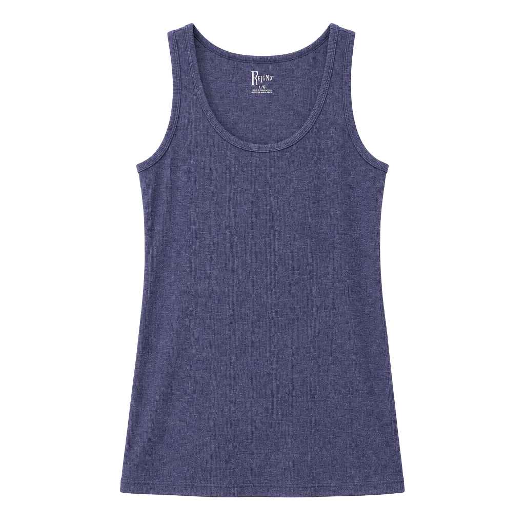 Felina Navy Blue Ribbed Tank Top Size L 1