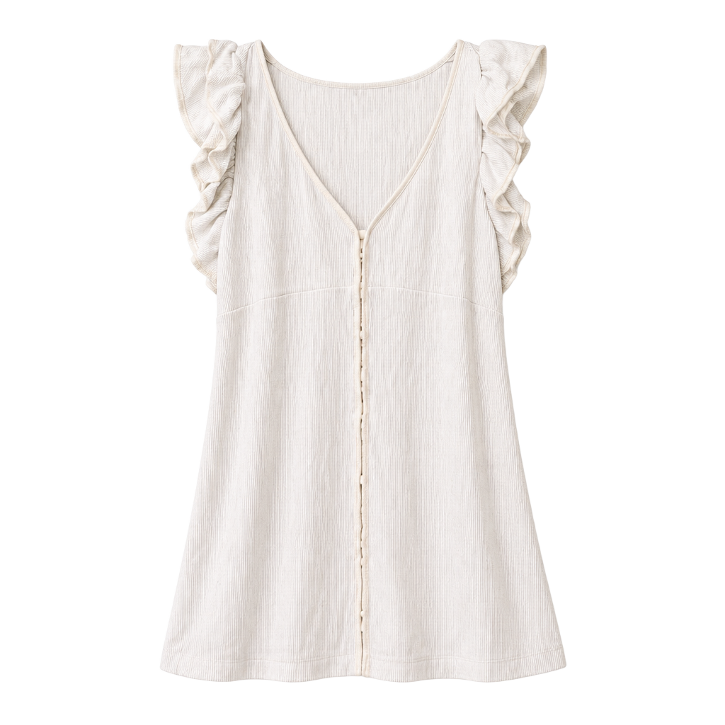 Bebe Ruffle Sleeveless Top Size S cream Y2K 1