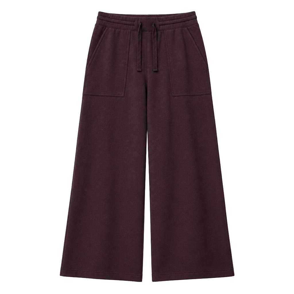 Quince SuperSoft Fleece Cropped Wide Leg Pants Size S 1