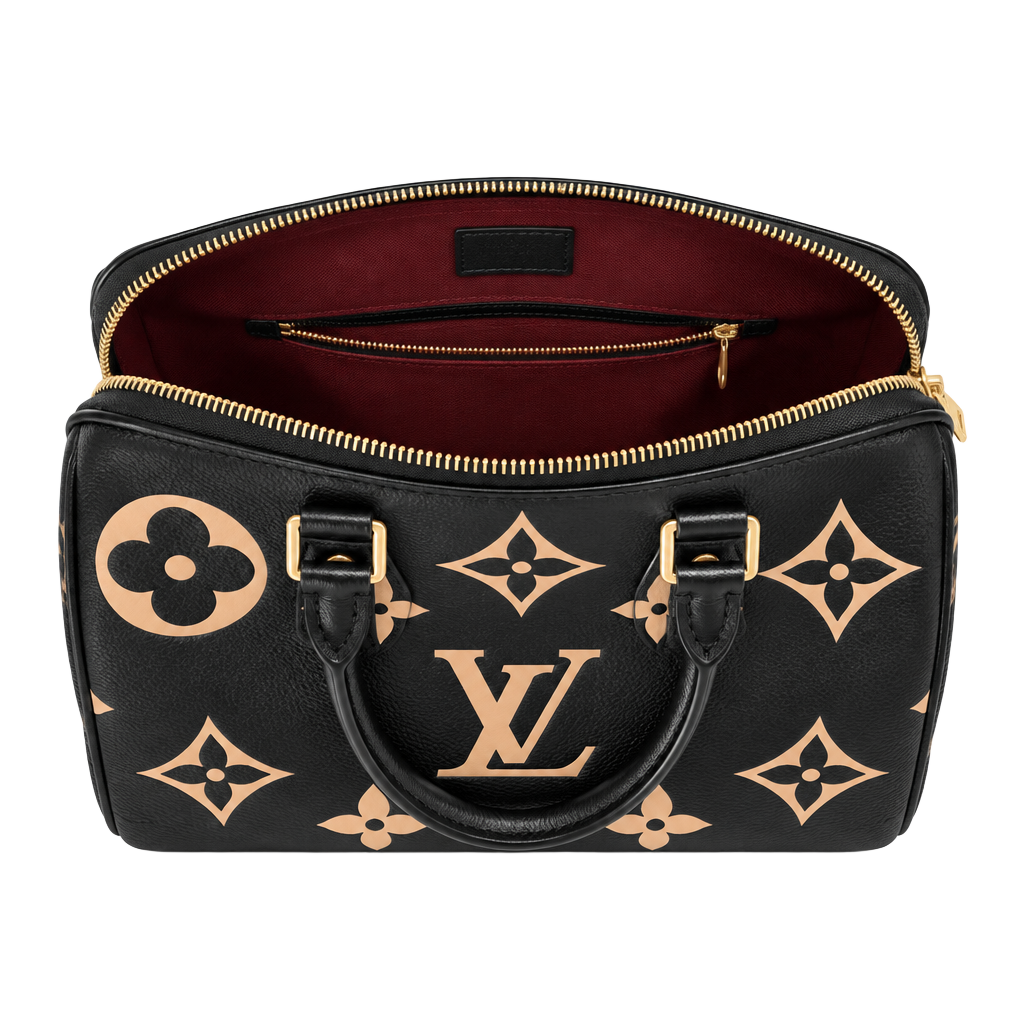 Louis Vuitton Speedy Bandouliere 25 Bicolor Monogram Empreinte Black 1