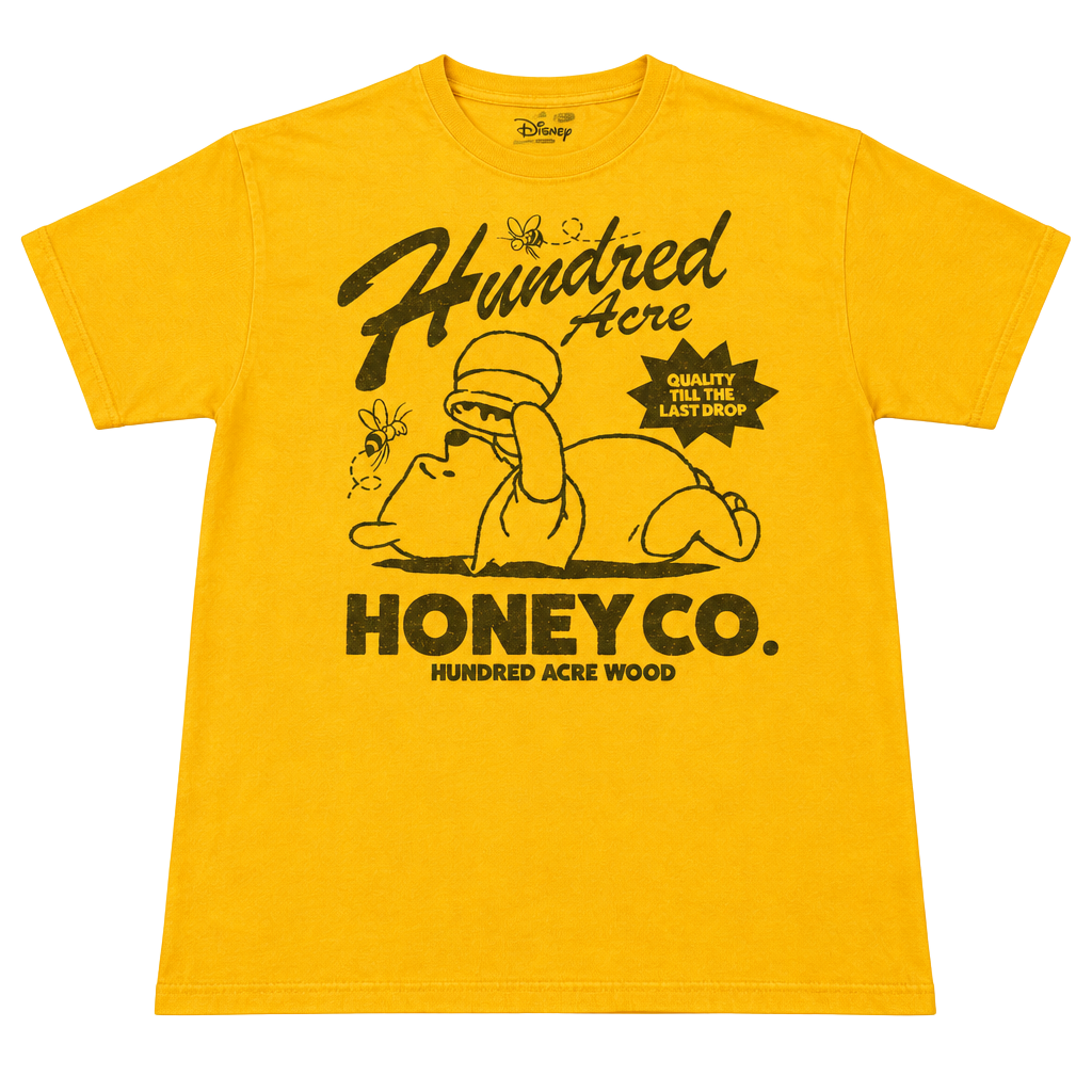 Disney Winnie the Pooh Hundred Acre Honey Co T-Shirt Yellow 1