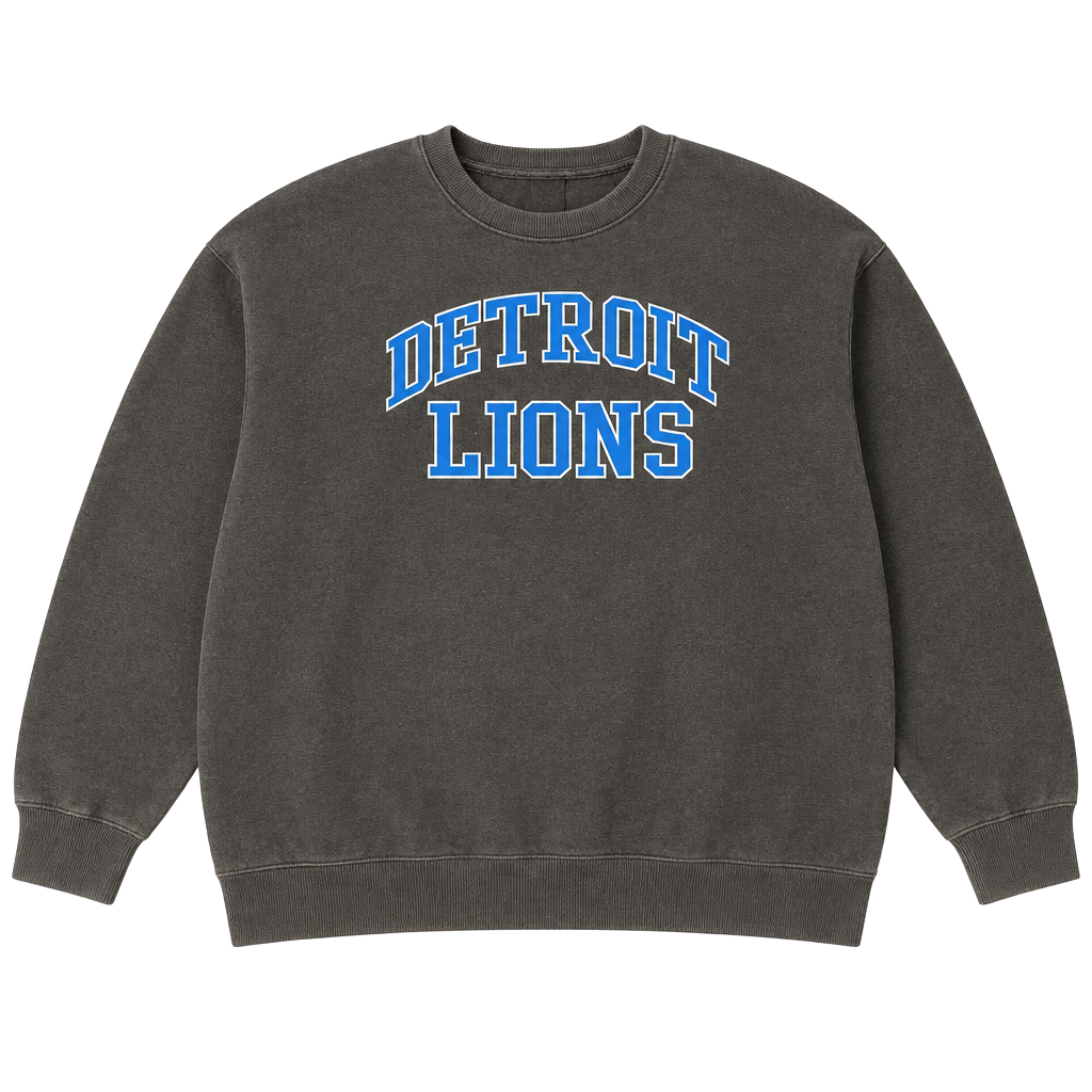 NFL Vintage Detroit Lions Sweatshirt Size X-Large Black Crewneck Pullover 1