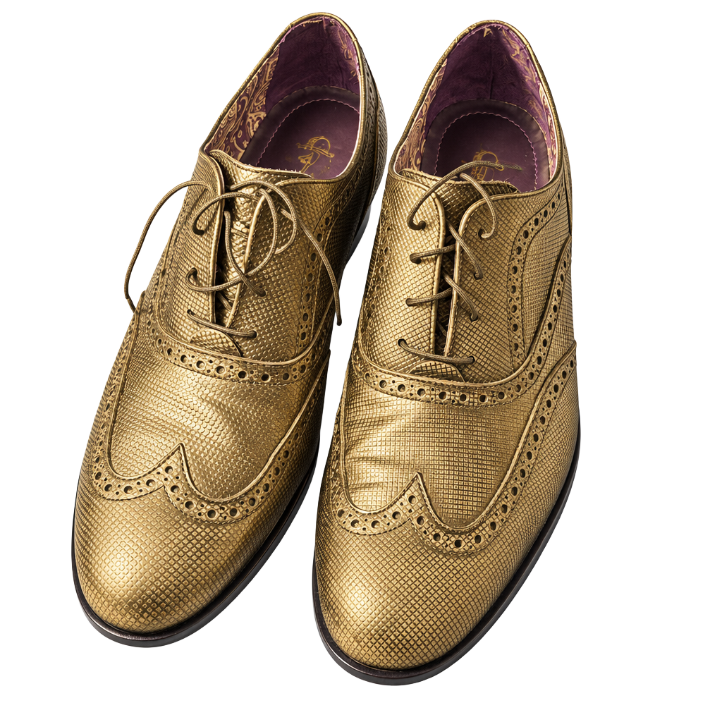 Robert Graham Wingtip Brogue Oxfords Gold Leather 1