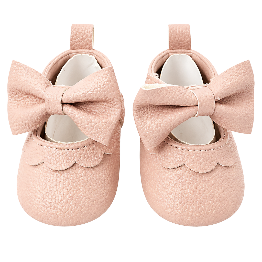 Lucky Brand Baby Girls Pink Bow Crib Shoes Size 2 (3-6M) 1