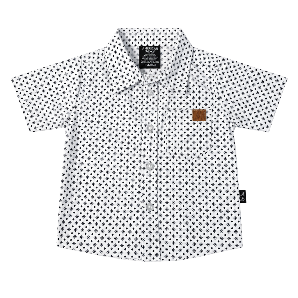 American Hawk Toddler Boy Button-Down Shirt Geometric Pattern Size 12M 1
