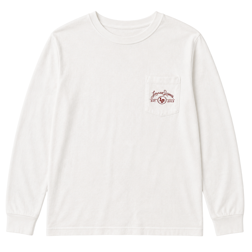 Lauren James Classy Saturdays Alabama Long Sleeve Pocket Tee White 1