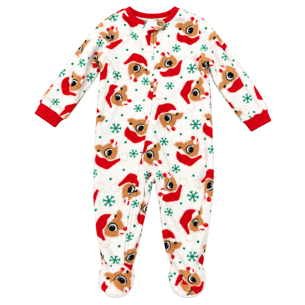 Rudolph The Red-Nosed Reindeer Footed Pajamas Size 18M Fleece Christmas 1