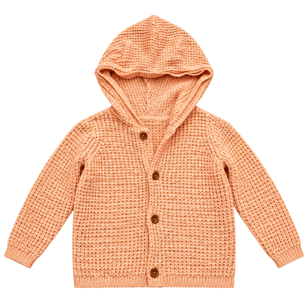Carter's Hooded Waffle Knit Cardigan Size 6m Pink 1