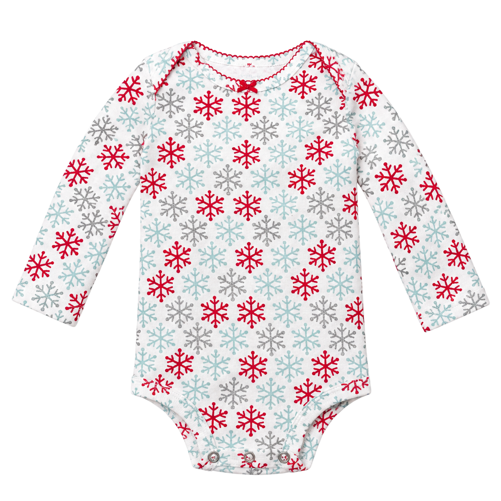 Carter's Snowflake Bodysuit Size 12 Months Long Sleeve Pink Blue 1