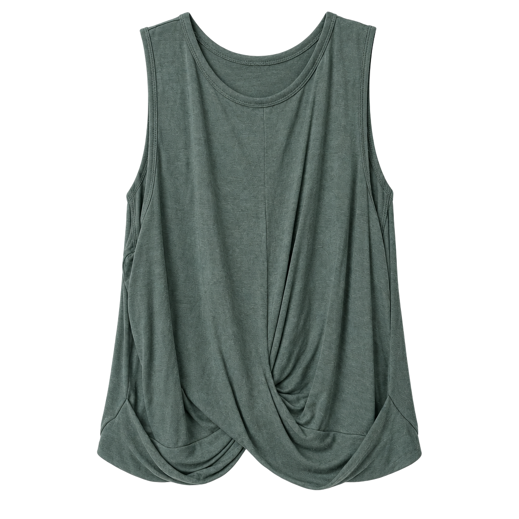 Alo Yoga Twist Front Tank Top Size M Green Rayon Spandex 1