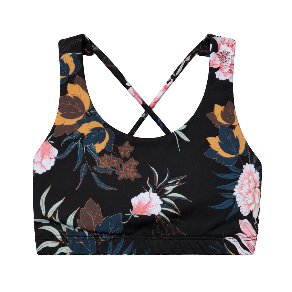 Onzie Floral Sports Bra Black Multi 1