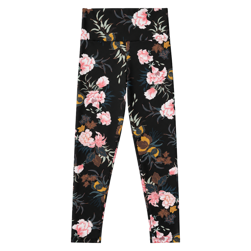 Onzie Floral Leggings Black Pink High Rise 1