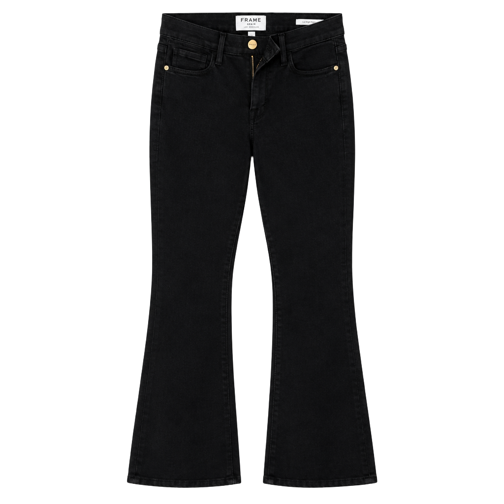 FRAME Le High Flare Jeans Size 24 Black Denim 1