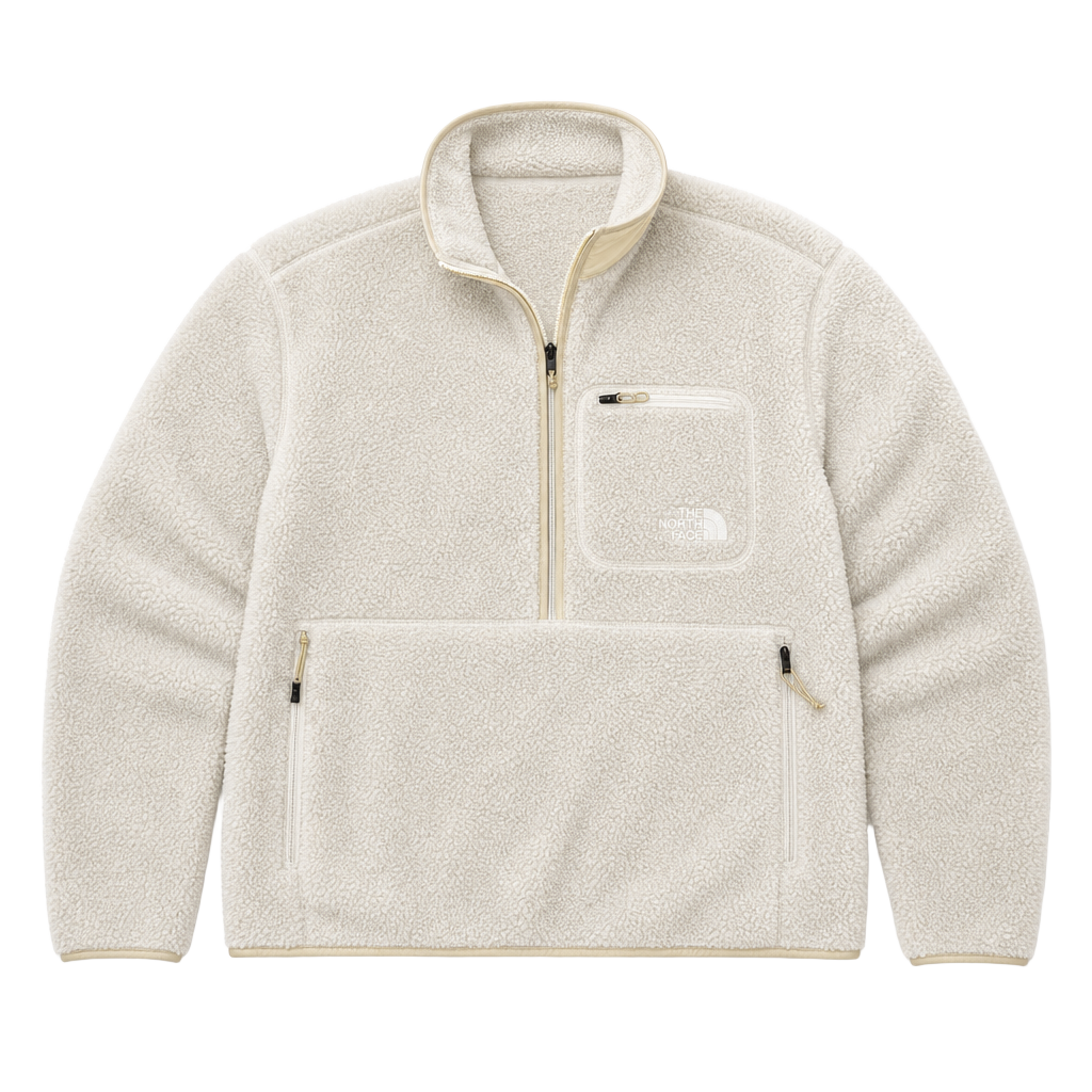 The North Face Women's Extreme Pile 1/2 Zip Fleece Pullover in Gardenia White 1