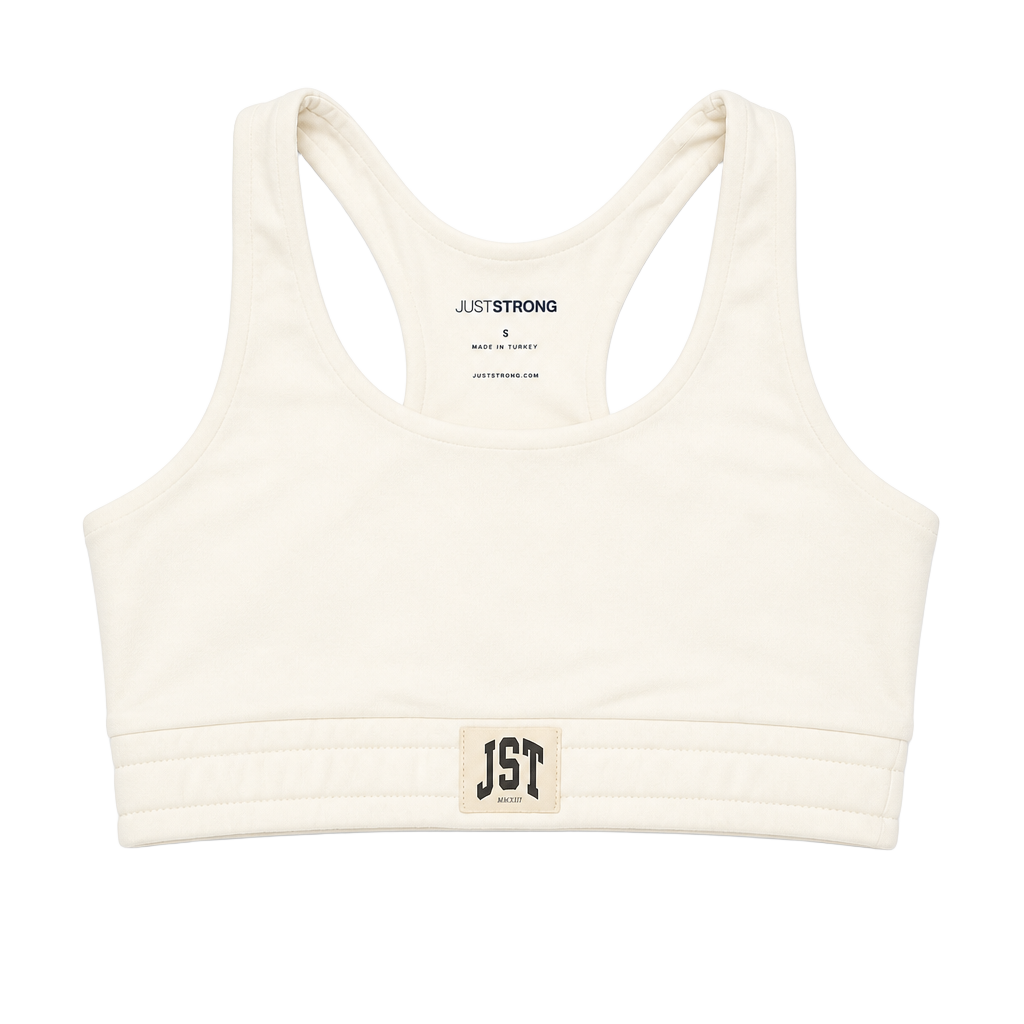 Just Strong Time Out Sweatshirt Bralette Size S Vintage Stone 1
