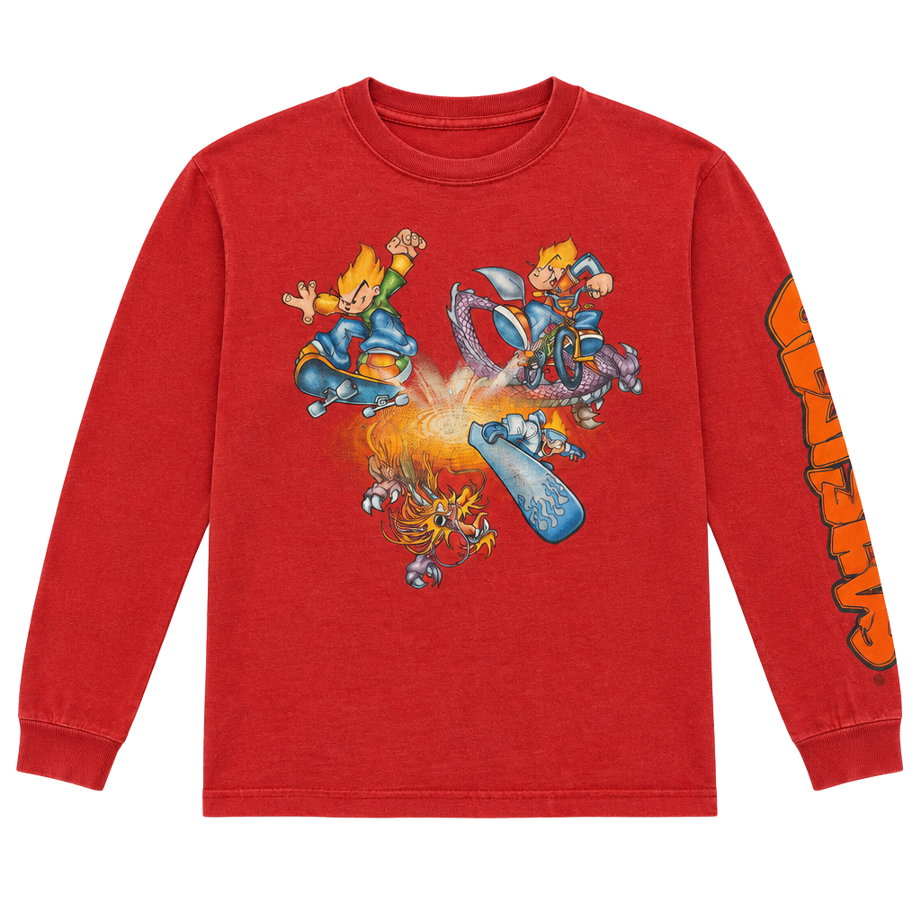 Vintage T&C Surf Designs Long Sleeve Graphic T-Shirt Red Size Medium 1