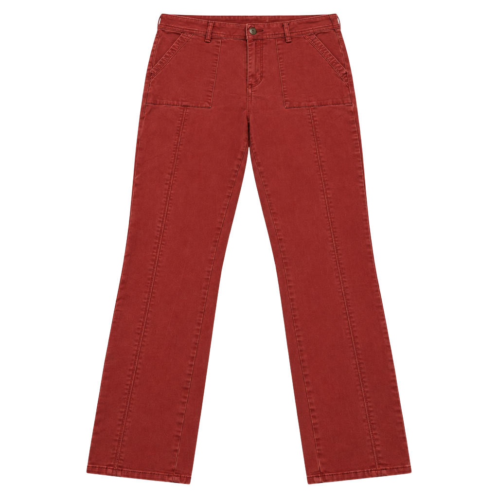 Anthropologie Utility Pants Size 12 Red Straight Leg 1