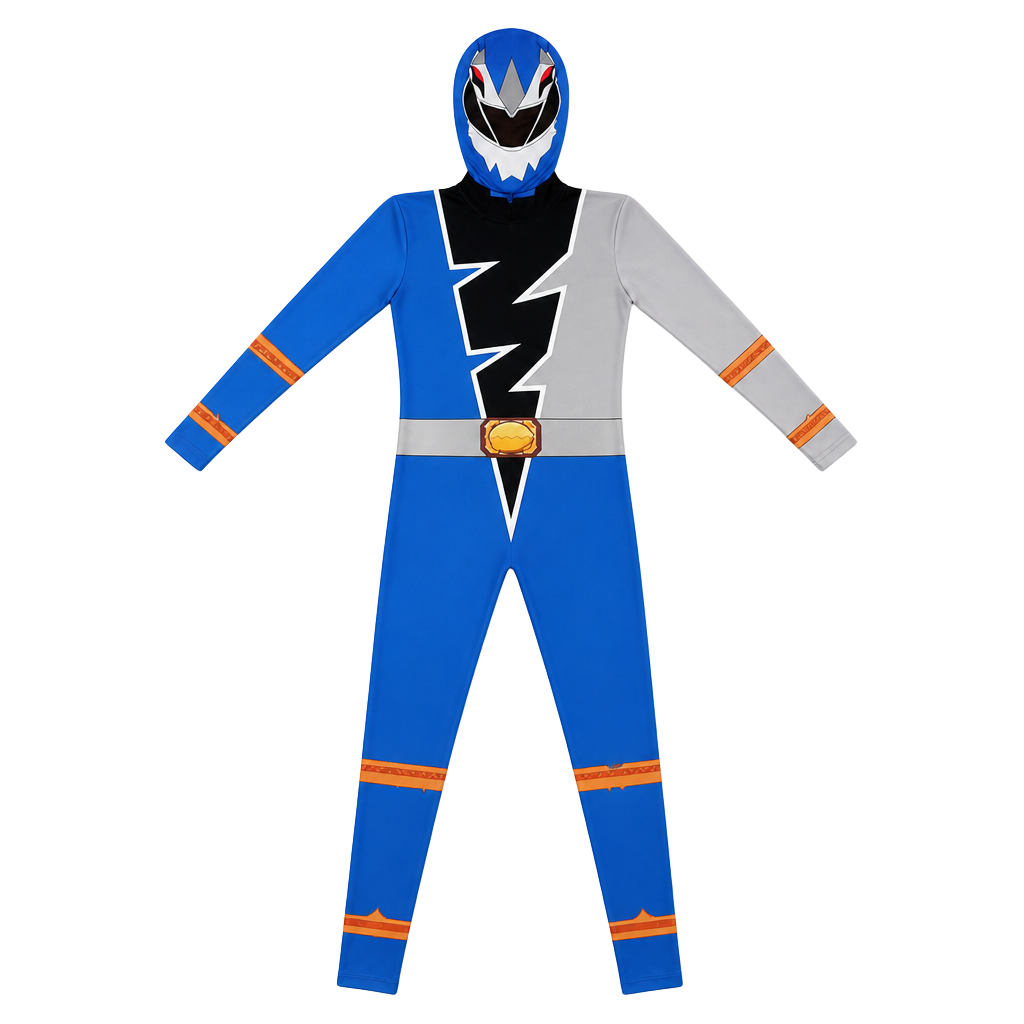 Morphsuits Blue Dino Fury Morphsuit Kids Costume,Size L 1