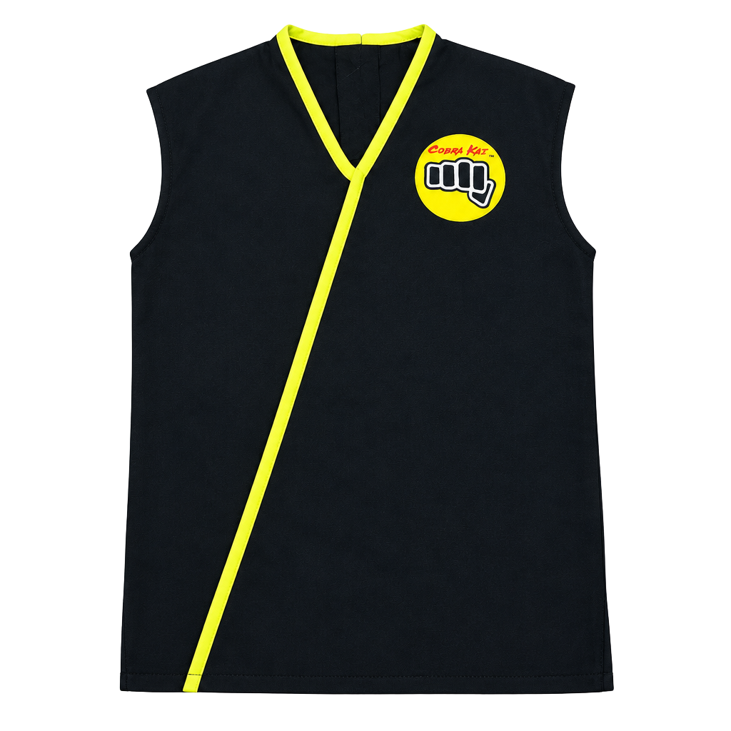 Cobra Kai Sleeveless Gi Costume Top Black Yellow 1
