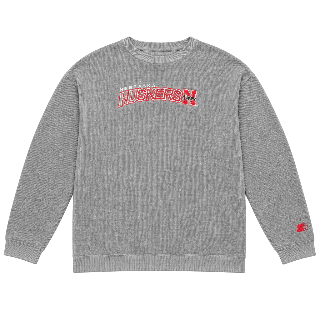 Starter Nebraska Huskers Sweatshirt Size 2XL Grey Embroidered 1
